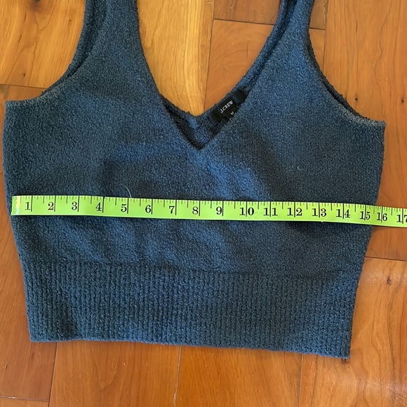 Jcrew Collared cotton-blend bouclé cardigan sweater and cropped sweater tank MED - Picture 9 of 10